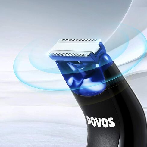 POVOS One-Blade Beard Trimmer, Bidirectional Electric Face&Body Hair Removal Shaver, Waterproof Stubble Detail Groomer Kit in Saudi Arabia
