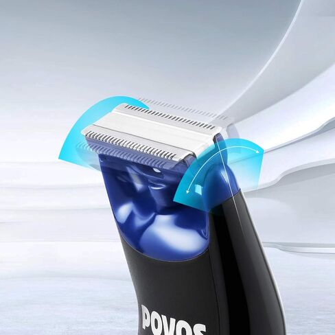 POVOS One-Blade Beard Trimmer, Bidirectional Electric Face&Body Hair Removal Shaver, Waterproof Stubble Detail Groomer Kit in Saudi Arabia