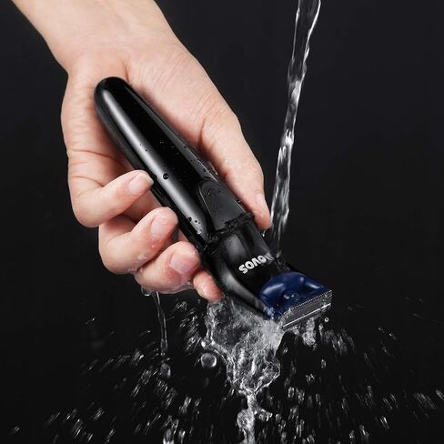 POVOS One-Blade Beard Trimmer, Bidirectional Electric Face&Body Hair Removal Shaver, Waterproof Stubble Detail Groomer Kit in Saudi Arabia