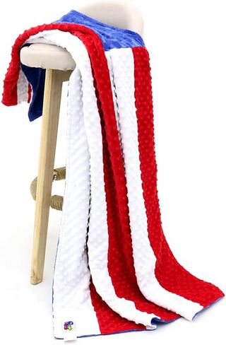 Minky Dot Plush USA Flag 24" x 36" Baby Blanket in Saudi Arabia