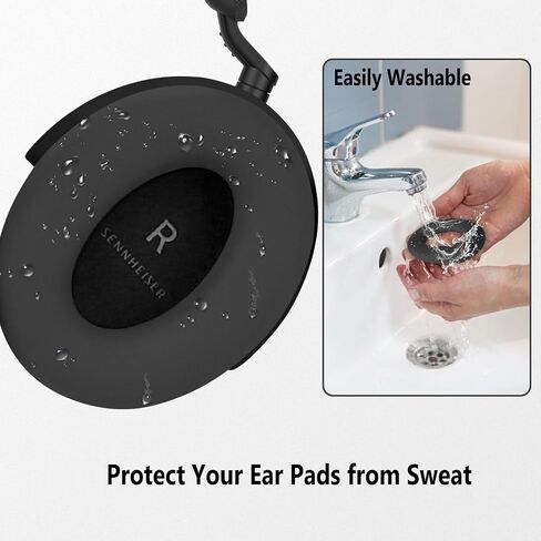 Geiomoo Silicone Earpads for Bose QuietComfort Ultra, Sony WH-CH720N, Sony WH-1000XM4, Sony WH-1000XM3, 1MORE SonoFlow, Sennheiser Momentum 4 Headphones, Replacement Ear Cushions Cover (Black) in Saudi Arabia