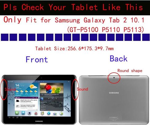 حافظة تاب 2 10.1 gt-p5100 p5110 - حافظة قابلة للطي لهاتف سامسونج جالاكسي تاب 2 10.1 بشريط مطاطي من جلد البولي يوريثان (أسود) in Kuwait