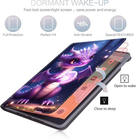 Case for iPad 9th/8th/7th Generation, iPad 10.2 Case (2021/2020/2019), Slim Folding Stand Cover with Auto Wake/Sleep for iPad 10.2 inch, Purple Dragon Baby in Saudi Arabia