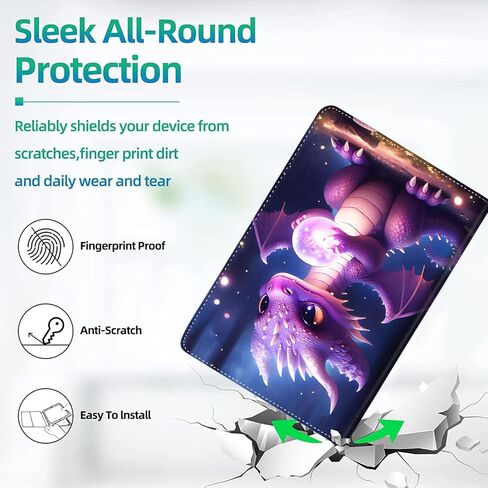 Case for iPad 9th/8th/7th Generation, iPad 10.2 Case (2021/2020/2019), Slim Folding Stand Cover with Auto Wake/Sleep for iPad 10.2 inch, Purple Dragon Baby in Saudi Arabia