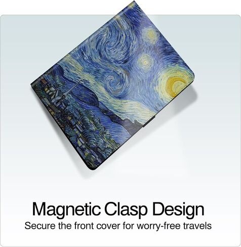 حافظة لجهاز iPad Air 6th 11 بوصة M2 /4th/5th Generation 10.9 مع حامل قلم رصاص، تنبيه/غفو تلقائي، مشبك مغناطيسي، غطاء حماية قابل للطي لجهاز Apple iPad Air 6/4/5 Gen 2024/2020/2022، ليلة مرصعة بالنجوم in Kuwait