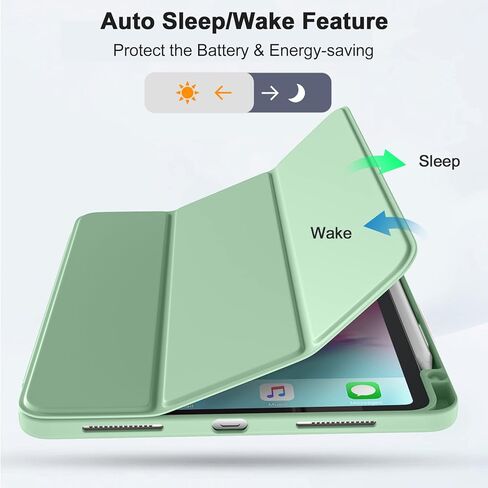 Dirrelo Compatible with iPad Pro 11 Inch Case 4th /3rd /2nd Generation(2022/2021/ 2020) with Pencil Holder, Shockproof Cover with Clear Back Shell for iPad Pro 11, Auto Sleep/Wake, Mint Green in Saudi Arabia