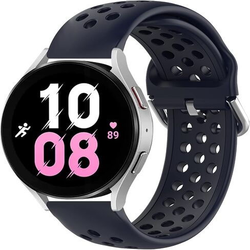 20mm Sport Bands Compatible with Samsung Galaxy Watch 4/Watch 5/Watch 6/Watch Active 2 40mm 44mm/Watch 5 Pro 45mm/Galaxy Watch 4 Classic 42mm 44mm/Watch 6 Classic 43mm 47mm, Soft Silicone Breathable Replacement Bands for Garmin Forerunner 55/158/245/645/A in Saudi Arabia