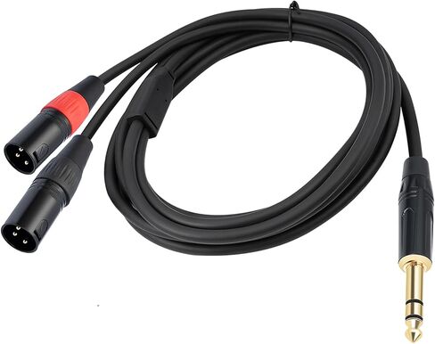 1/4 TRS إلى كابل توصيل ستيريو مزدوج XLR ذكر Y-Splitter 1/4 بوصة (6.35 مم) إلى 2 كابل توصيل XLR - 3.3 قدم/1 متر in Kuwait