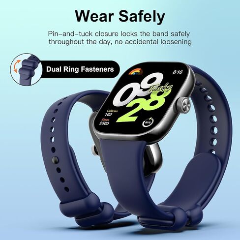 سوار رياضي TiMOVO متوافق مع ساعة Redmi Watch 4/ Xiaomi Band 8 pro، سوار معصم رياضي من السيليكون الناعم للرجال والنساء، أشرطة بديلة قابلة للتعديل بحلقة مزدوجة تناسب ساعة Xiaomi in Saudi Arabia