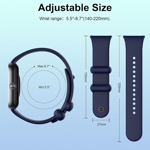 سوار رياضي TiMOVO متوافق مع ساعة Redmi Watch 4/ Xiaomi Band 8 pro، سوار معصم رياضي من السيليكون الناعم للرجال والنساء، أشرطة بديلة قابلة للتعديل بحلقة مزدوجة تناسب ساعة Xiaomi in Saudi Arabia