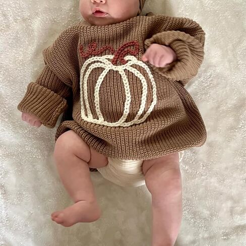 BemeyourBBs Kids Toddler Baby Boy Girl Knit Sweaters Fall Winter Clothes | Little Toddler Baby Sweater 0-6 Years, Overallsized, Pullover, Soft, for Halloween Thanksgiving Christmas Gift, Photos in Saudi Arabia