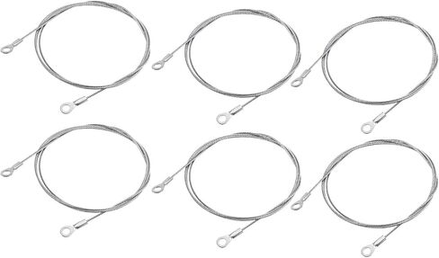 1.5mmx10cm Lanyard Security Cable Ropes 6pcs, Apply to Outdoors (304 Stainless Steel, Silver) in Kuwait