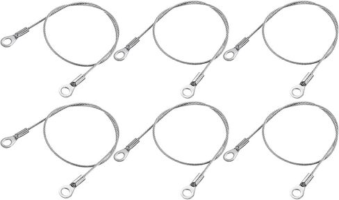 1.5mmx10cm Lanyard Security Cable Ropes 6pcs, Apply to Outdoors (304 Stainless Steel, Silver) in Kuwait