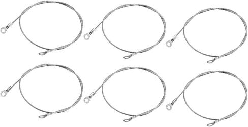 1.5mmx10cm Lanyard Security Cable Ropes 6pcs, Apply to Outdoors (304 Stainless Steel, Silver) in Kuwait