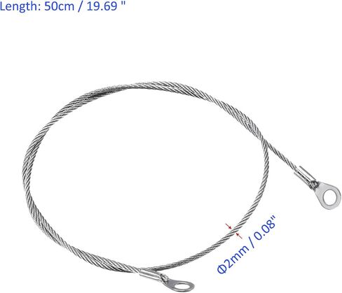 1.5mmx10cm Lanyard Security Cable Ropes 6pcs, Apply to Outdoors (304 Stainless Steel, Silver) in Kuwait