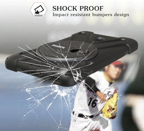 BRAECN لجهاز Galaxy Tab A 8.0 2017 حافظة حماية متينة لكامل الجسم مع حزام يد قابل للدوران 360 درجة / حزام كتف لتابلت 8.0 بوصة (جديد) إصدار T380/T385 2017 للأطفال العاملين في الهواء الطلق (أسود) in Kuwait