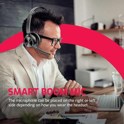 Plantronics Poly Voyager Focus 2 UC Wireless Headphones with Headset Stand, Compatible for Teams, Phones Calls, Zoom, Noise Cancelling Wireless Headset with Mic for Work, Over The Ear, GTW Microfiber in Saudi Arabia