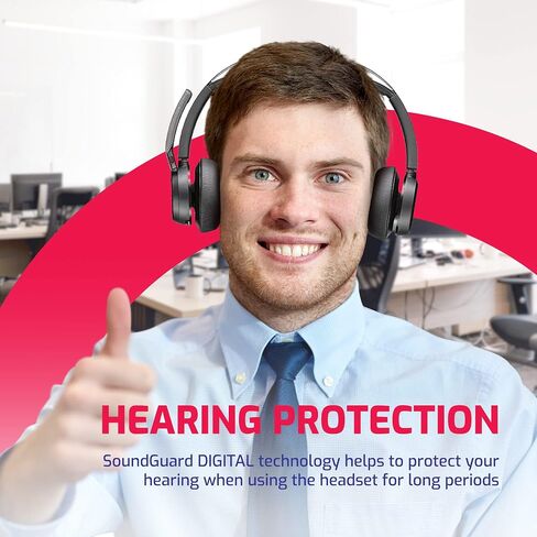 Plantronics Poly Voyager Focus 2 UC Wireless Headphones with Headset Stand, Compatible for Teams, Phones Calls, Zoom, Noise Cancelling Wireless Headset with Mic for Work, Over The Ear, GTW Microfiber in Saudi Arabia