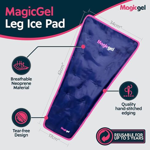 Magic Gel Ice Pack for Knee - Reusable Cold Wrap for Injuries - Soft Flexible Cooling for Icing Knees, Elbow, Calf, Wrist - Adjustable Wraparound Straps in Saudi Arabia