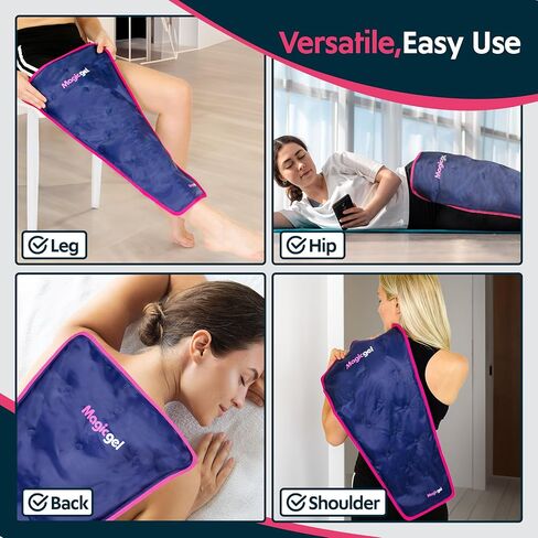 Magic Gel Ice Pack for Knee - Reusable Cold Wrap for Injuries - Soft Flexible Cooling for Icing Knees, Elbow, Calf, Wrist - Adjustable Wraparound Straps in Saudi Arabia