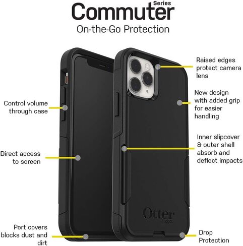 OtterBox - Clear iPhone 11 Pro Max Case (ONLY) - Scratch-Resistant Protective Phone Case, Sleek & Pocket-Friendly Profile (Black Crystal) in Saudi Arabia