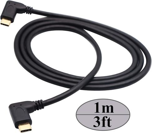 كابل تمديد USB 3.1 نوع C ذكر إلى ذكر Gen 2 (10 جيجابت في الثانية) 90 درجة، يدعم الشحن والبيانات والصوت وكابل الفيديو لجهاز MacBook Pro 2017 الجديد، محور USB-C، أجهزة النوع C، أجهزة الكمبيوتر المحمولة (20 سم - M/M) ) in Saudi Arabia