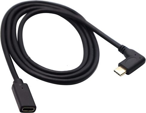 كابل تمديد USB 3.1 نوع C ذكر إلى ذكر Gen 2 (10 جيجابت في الثانية) 90 درجة، يدعم الشحن والبيانات والصوت وكابل الفيديو لجهاز MacBook Pro 2017 الجديد، محور USB-C، أجهزة النوع C، أجهزة الكمبيوتر المحمولة (20 سم - M/M) ) in Saudi Arabia