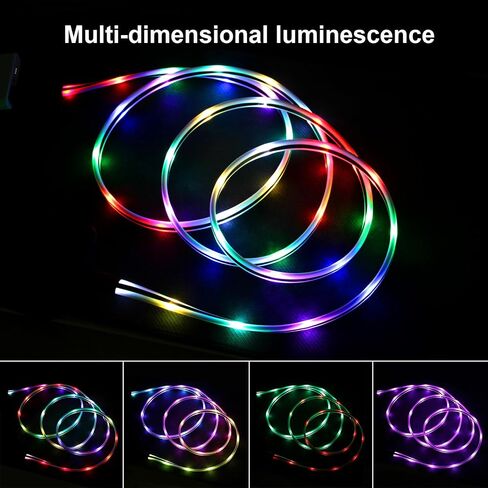 USB C Cable Light up Type C Charger Fast Charging, USB C Charger Cable with 17 Light Switching Modes for iPhone 15/15 Pro Max Samsung Galaxy S10 S10+ / Ultra S22 S21 S20 A13 Note 20 (10FT) in Saudi Arabia