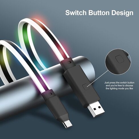USB C Cable Light up Type C Charger Fast Charging, USB C Charger Cable with 17 Light Switching Modes for iPhone 15/15 Pro Max Samsung Galaxy S10 S10+ / Ultra S22 S21 S20 A13 Note 20 (10FT) in Saudi Arabia