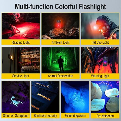 BORUIT V30 Rechargeable EDC Flashlight 900 LM Compact and Portable Clip Light, Keychain Lights with 365nm Blacklight UV/Red Flashlight,180°Rotatable Magnetic Light for Everyday Carry and Emergencies in Saudi Arabia
