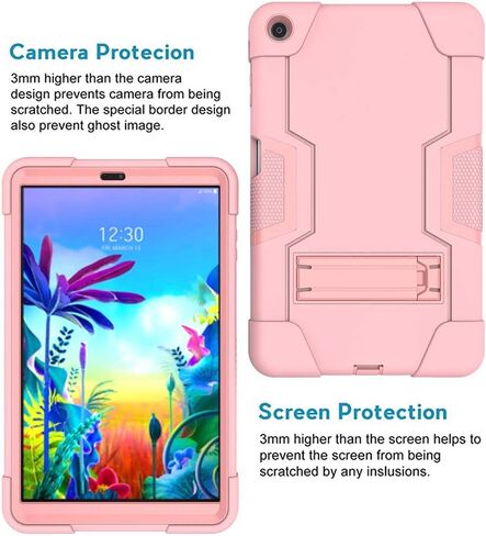 Mignova Case for LG G Pad 5 10.1 inch Tablet Case Hybrid Kids Friendly Drop Shockproof Hybrid High Impact Armor Defender Rugged Protective Case for LG G Pad 5 10.1 inch FHD Tablet 2019 (Rose Gold) in Saudi Arabia
