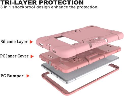 Mignova Case for LG G Pad 5 10.1 inch Tablet Case Hybrid Kids Friendly Drop Shockproof Hybrid High Impact Armor Defender Rugged Protective Case for LG G Pad 5 10.1 inch FHD Tablet 2019 (Rose Gold) in Saudi Arabia