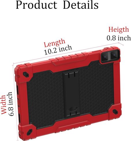 for DOOGEE T10 Plus,UMIDIGI A13 Tab 10.5" Case, Shockproof Case with Shoulder Strap Soft Silicone Hard Back case for TECLAST T40HD T40Air 10.4 inch Tablet case (Black/Black) in Saudi Arabia