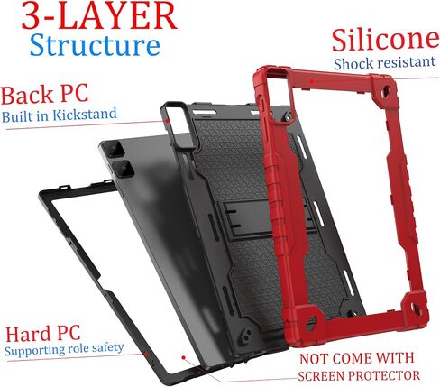 for DOOGEE T10 Plus,UMIDIGI A13 Tab 10.5" Case, Shockproof Case with Shoulder Strap Soft Silicone Hard Back case for TECLAST T40HD T40Air 10.4 inch Tablet case (Black/Black) in Saudi Arabia