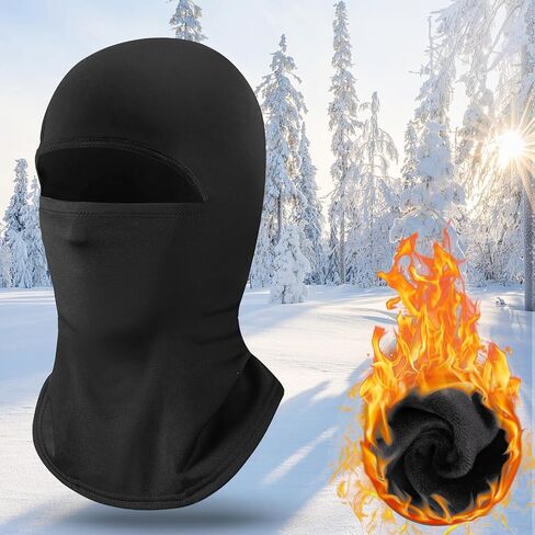 5 Pcs Balaclava Face Mask Thermal Fleece Full Face Mask Windproof UV Protection Men's Balaclavas for Running Riding (Black) in Saudi Arabia