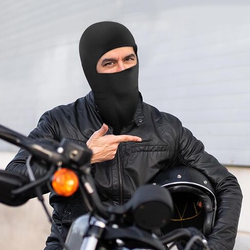 5 Pcs Balaclava Face Mask Thermal Fleece Full Face Mask Windproof UV Protection Men's Balaclavas for Running Riding (Black) in Saudi Arabia