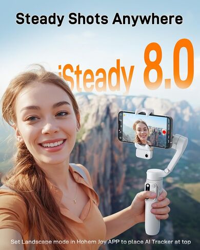 Hohem iSteady V3 Gimbal Stabilizer for iPhone، 3-Axis Phone Gimbal، متتبع AI مغناطيسي، قضيب مدمج قابل للتمديد وحامل ثلاثي القوائم، جهاز تحكم عن بعد قابل للفصل، مثبت Gimbal للسفر، Vlog، TikTok، أسود in Kuwait