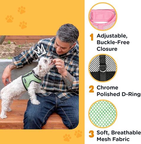 Bark Appeal Black Netted Mesh Wrap N Go Dog Harness for Small-Medium Pets – Lightweight Harness that's Perfect for Hot Weather – Easy Buckle Free Design for a Comfortable Fit – XS in Kuwait