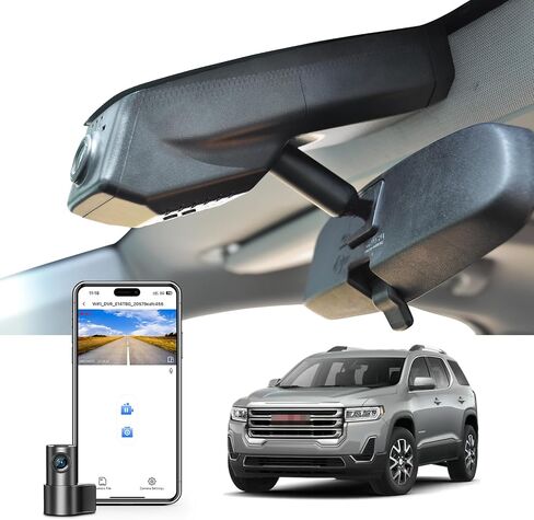 كاميرا داش أمامية 4K وخلفية 1080 بكسل مناسبة لسيارة GMC Acadia 2017-2023 (الطراز B)، الطراز A والطراز B لها نفس الطرازات ولكن غطاء مستشعر السيارة مختلف، تطبيق مجاني وواي فاي، بطاقة 128 جيجابايت in Saudi Arabia