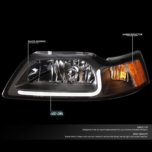 DNA MOTORING HL-LB-DAN99-CH-CL1 Chrome LED DRL Strip Headlight Bumper Lamp Replacement For 02-06 Sierra Yukon Denali in Saudi Arabia