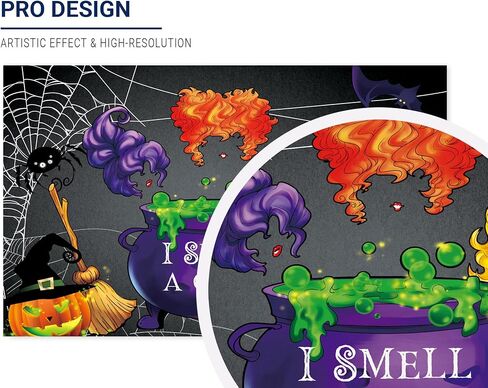 Allenjoy Halloween I Smell a Child خلفية للأطفال تصوير فوتوغرافي يشربون الساحرات استحمام الطفل خلفية حفلة عيد ميلاد خدعة أو علاج راية قلعة اليقطين ديكور سحري فوتوبوث الدعائم لوازم in Kuwait