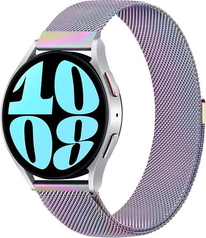 سوار معدني AK متوافق مع ساعة Samsung Galaxy Watch 6 Band 40mm 44mm / Galaxy Watch 6 Classic Bands 43mm 47mm، 20mm حلقة شبكية من الفولاذ المقاوم للصدأ حزام بديل مغناطيسي لساعة Galaxy Watch 6 Band النساء والرجال in Saudi Arabia