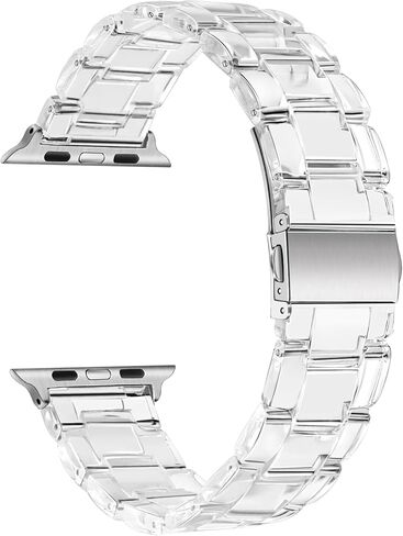 سوار TRUMiRR لساعة Apple Series 10 42 ملم / 9 8 7 41 ملم / SE (الجيل الثاني) 40 ملم ستارلايت للنساء، حزام ساعة من الراتنج من الفولاذ المقاوم للصدأ لسلسلة iWatch SE 6 5 4 3 2 1 40 ملم 38 ملم in Kuwait