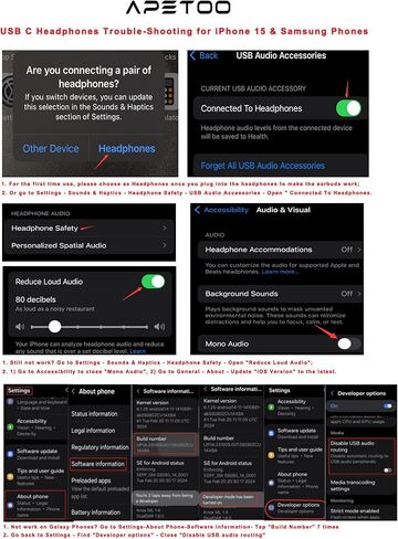 سماعات رأس USB C لأجهزة Samsung S20 FE S21 S22 S23 S24+ Ultra Note 20 Fold Flip A53، سماعات أذن سلكية من النوع C مع ميكروفون للتحكم في مستوى الصوت لجهاز iPad Air (M2)، iPhone 15 16 Pro Max، Pixel 5 6 6a 7 in Kuwait