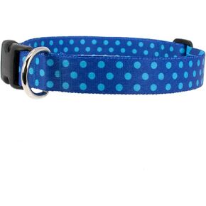 Buttonsmith Rainbow Dots Dog Collar - Made in The USA - Fadeproof Permanently Bonded Printing, Military Grade Rustproof Buckle, Choice of 6 Sizes
