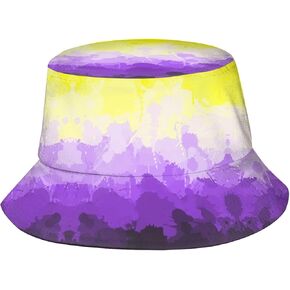 Nonbinary Pride Bucket Hat Fashion Sun Hat Unisex Beach Hat Fisherman Hat Outdoor Pride Hat