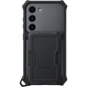 SAMSUNG Galaxy S23 Rugged Gadget Phone Case, Heavy Duty Protective Cover w/Platform for Card Slot Holder, Wrist Strap, Detachable Accessories, US Version, EF-RS911CBEGUS, Titan