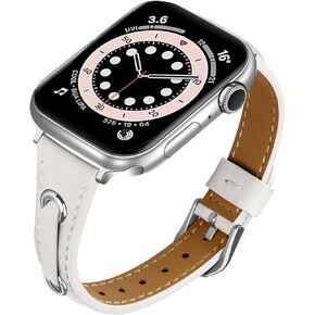Slim Vintage Drawstring Dressy Fashion Strap Compatible with Apple Watch Band 38mm 40mm 41mm 42mm 44mm 45mm 49mm Women, with Gold Tang Metal Buckle for iWatch Series 10/9/8/7/6/5/4/3/2/1/SE/Ultra