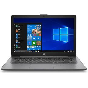 كمبيوتر محمول HP Stream 14-cb119ds مقاس 14 بوصة Intel Celeron N4020، ورسومات Intel UHD، وذاكرة وصول عشوائي DDR4 سعة 4 جيجابايت، وتخزين eMMC سعة 64 جيجابايت، ونظام التشغيل Windows Home 11 في وضع S، أسود لامع (متجدد)