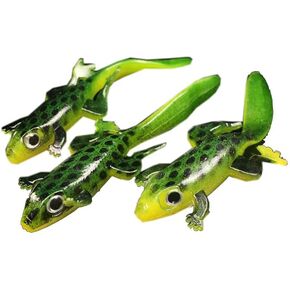 Pack of 10 Topwater Soft Plastic Lures Fishing Tadpole Frog Snakehead Perch Bass 2.75" 1/8oz